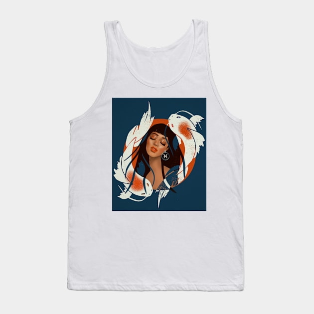 Pisces Astrosign Zodiac Tank Top by ArtInPi